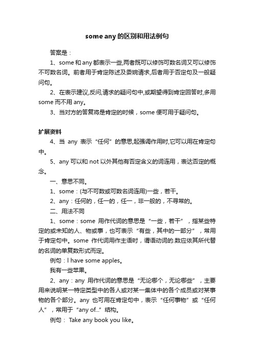someany的区别和用法例句