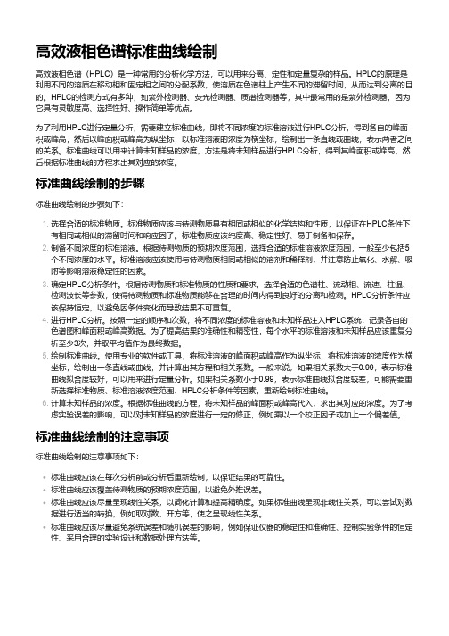 高效液相色谱标准曲线绘制