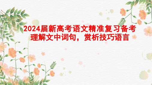 2024届新高考语文精准复习备考 理解文中词句,赏析作品语言
