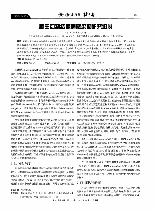 野生动物结核病感染的研究进展