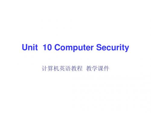 《计算机英语》Unit 10
