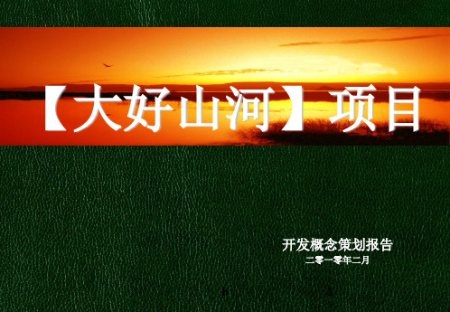 2010大好山河别墅项目开发概念策划报告