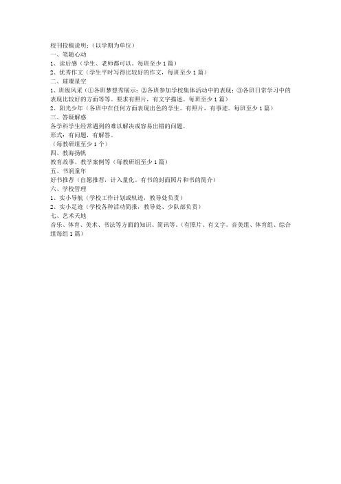 校刊投稿说明