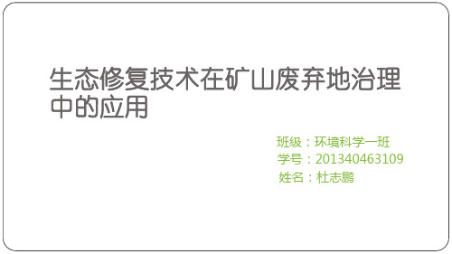 生态修复技术在矿山废弃地的应用