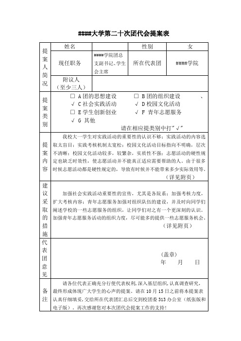 团代会提案汇总