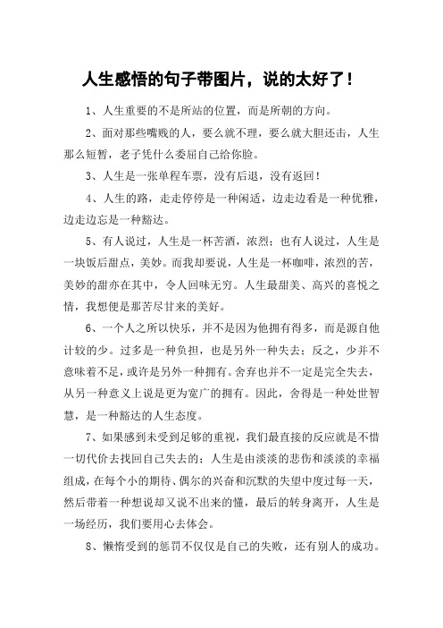 人生感悟的句子带图片,说的太好了!