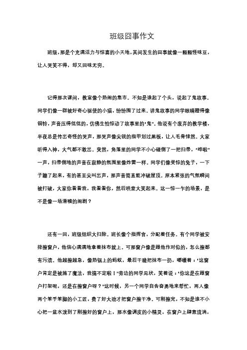 班级囧事作文