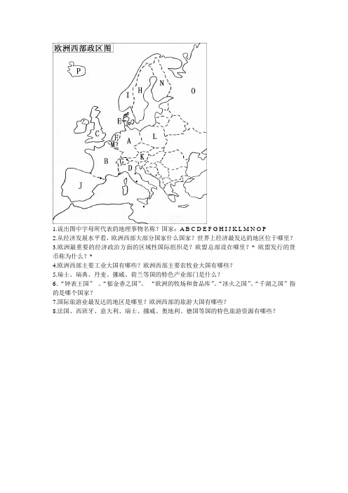 欧洲西部政区图