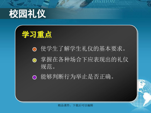 中职生礼仪规范教程教学课件ppt【精品ppt】