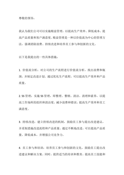 公司精益管理 提案