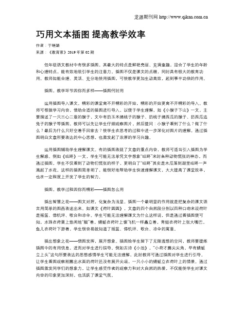 巧用文本插图提高教学效率