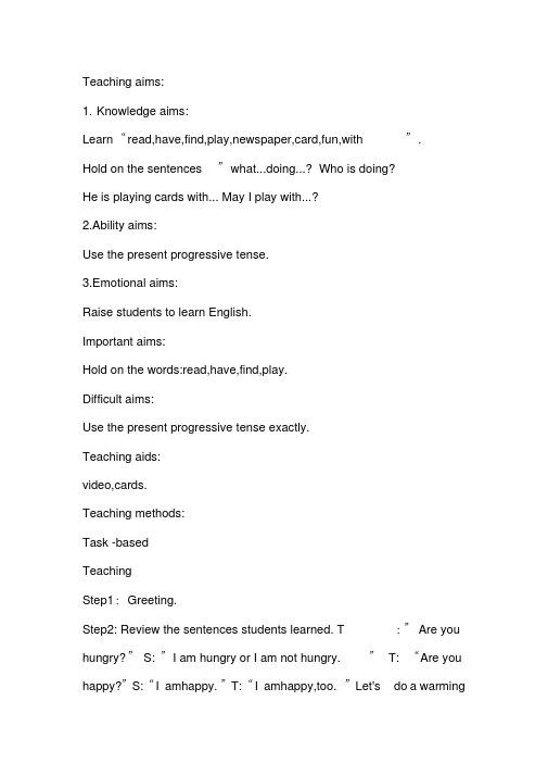 新冀教版五年级英语下册《Unit1GoingtoBeijing.Lesson5WhatAreTheyDoing.》教案_16