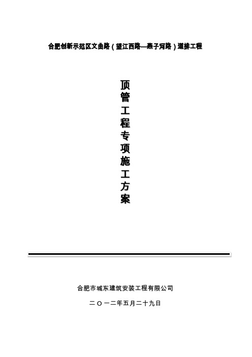 顶管(机械)专项施工方案_专家论证后