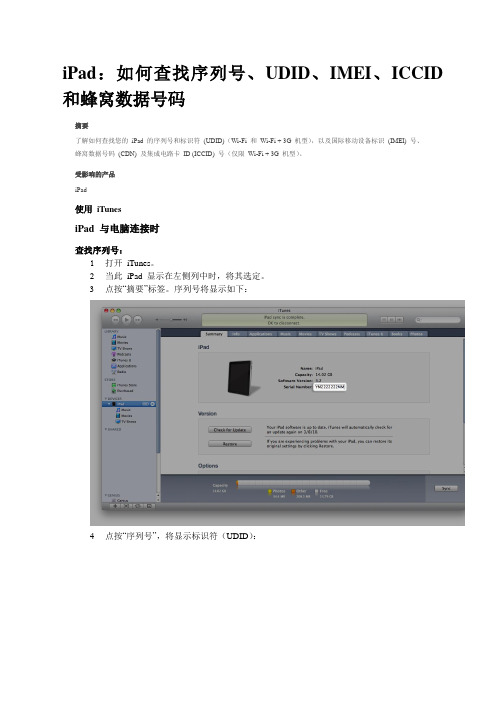 iPad序列号查询