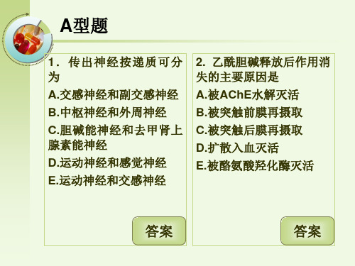 传出神经系统药理学概论单独习题