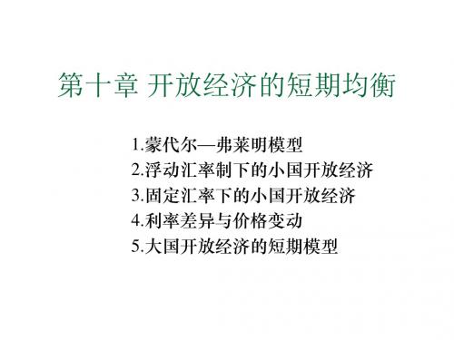 10第十章开放经济的短期均衡