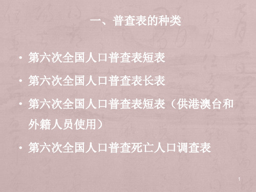 2019-2020年整理人口普查表填写汇编