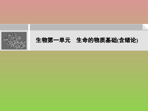 新理念教程2012版高考生物(大纲版)总复习(课件+限时规范训练)第1单元生命的物质基础(含绪论)生物第一单