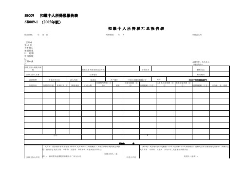 扣缴个人所得税汇总报告表