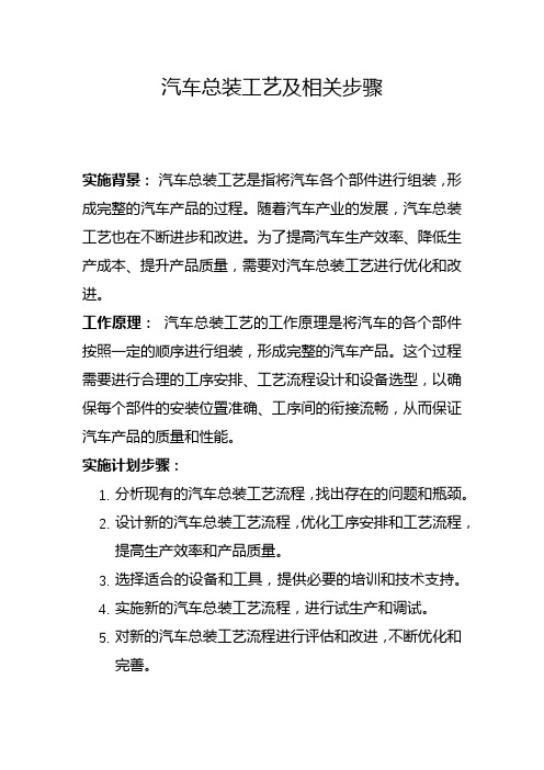 汽车总装工艺及相关步骤(七)