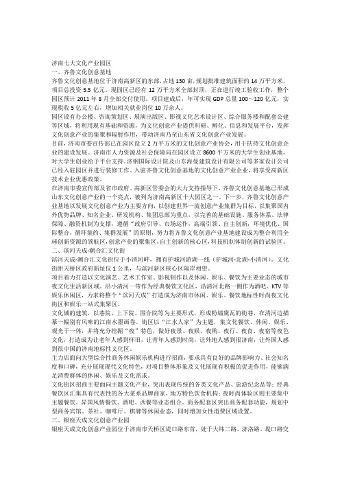 济南七大文化产业园区