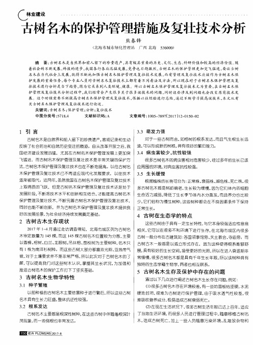 古树名木的保护管理措施及复壮技术分析