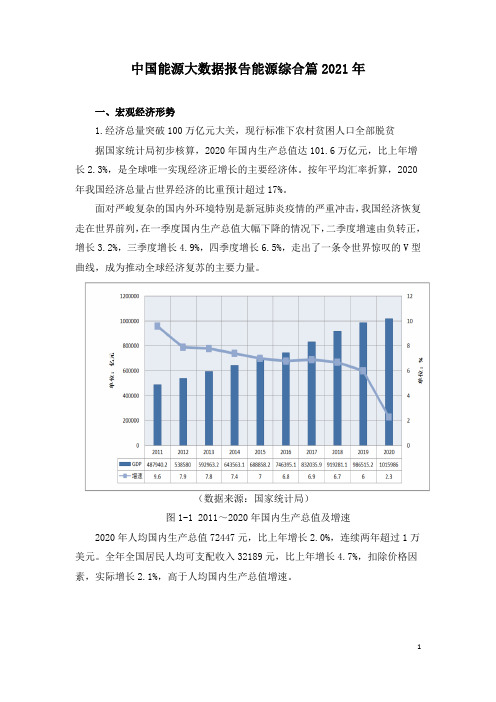 中国能源大数据报告能源综合篇2021年