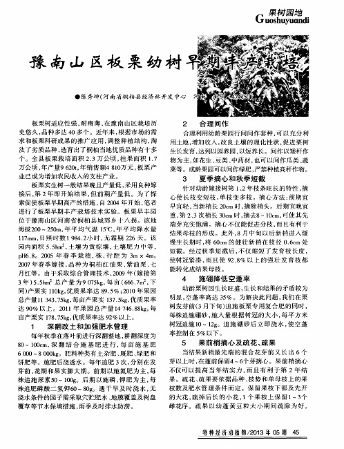 豫南山区板栗幼树早期丰产栽培