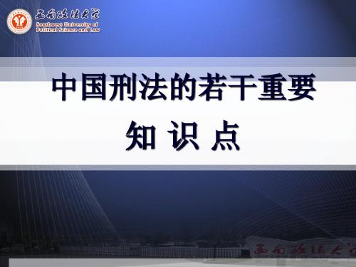 中国刑法学关键知识点串讲