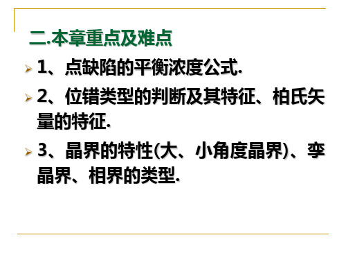 材料科学基础晶体结构缺陷