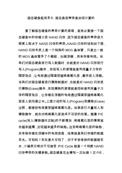 固态硬盘能用多久 固态盘到寿命是如何计算的