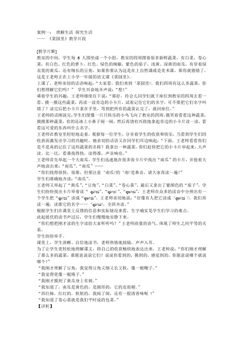 《菜园里》教学片段