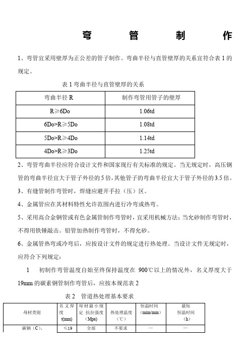 弯管制作工艺