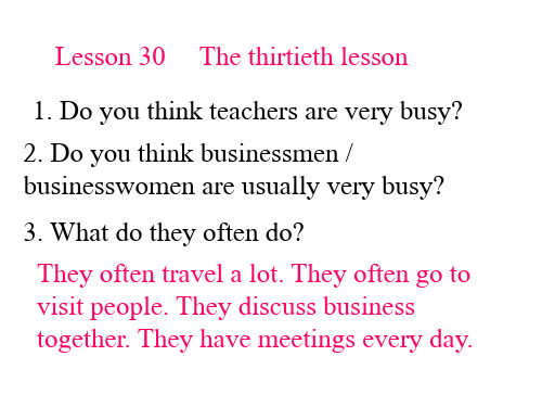 八年级英语上学期lesson30(PPT)4-2