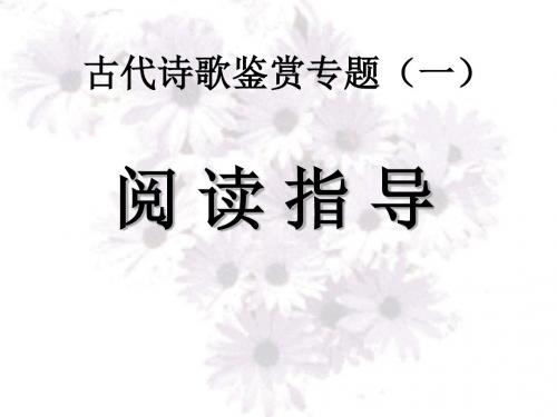 高考复习诗歌鉴赏(阅读指导)ppt