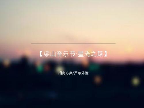 音乐节招商策划