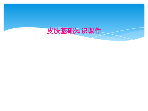 皮肤基础知识课件