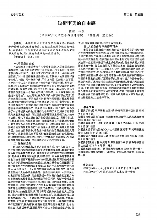 浅析审美的自由感