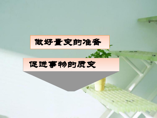 做好量变的准备-促进事物的质变分析