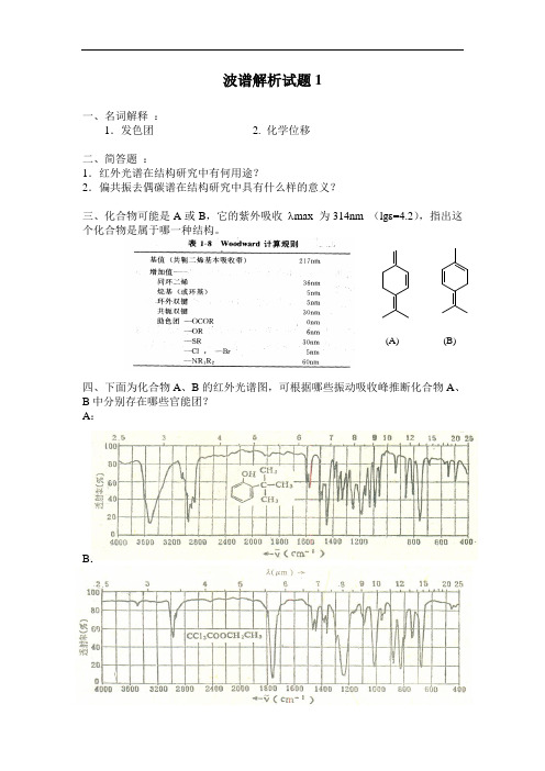 波谱解析汇报1-4问题详解