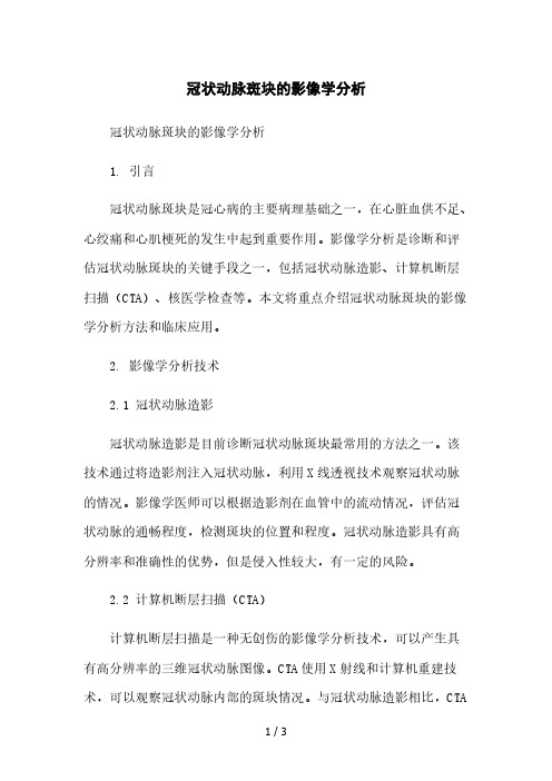 冠状动脉斑块的影像学分析[1]本月修正版