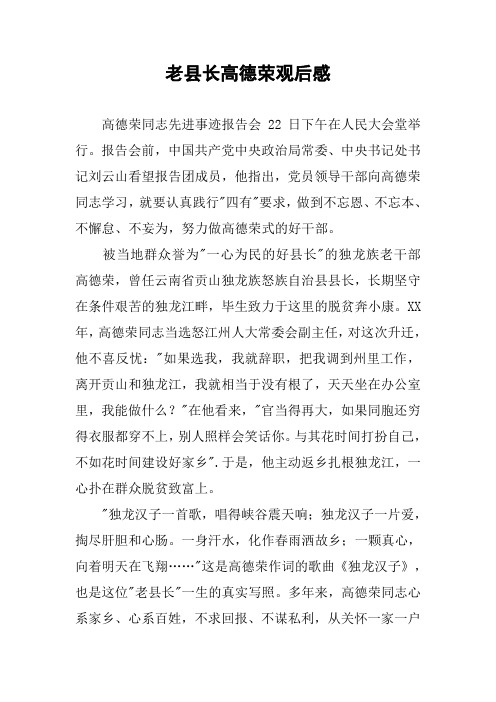 老县长高德荣观后感