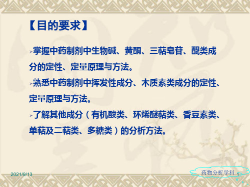 中药制剂分析第五章各类成分分析