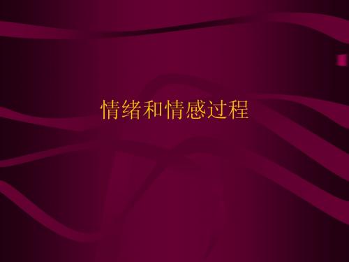 情绪和情感过程