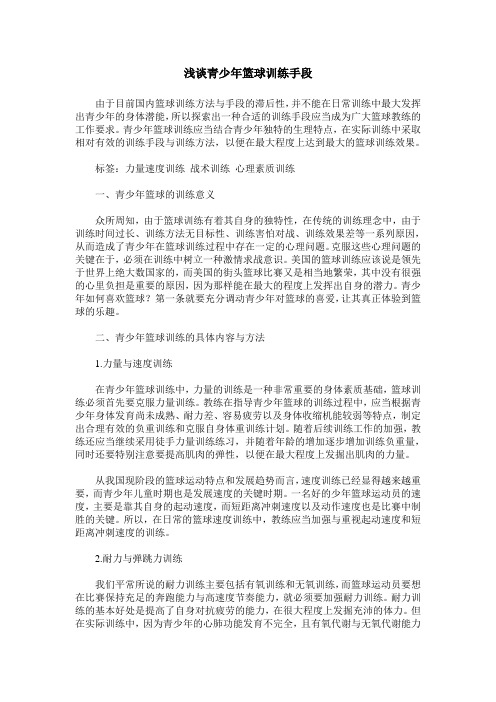 浅谈青少年篮球训练手段