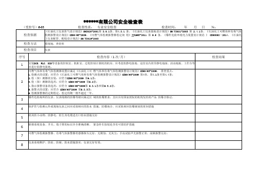 仪表安全检查表3