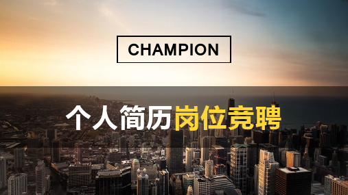 安全工程师竞聘演讲汇报报告PPT