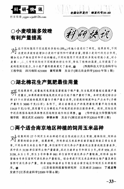 小麦喷施多效唑有利产量提高