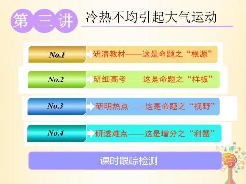 (江苏专版)19版高考地理大一轮复习第一部分第二单元从地球圈层看地理环境第三讲冷热不均引起大气运动实