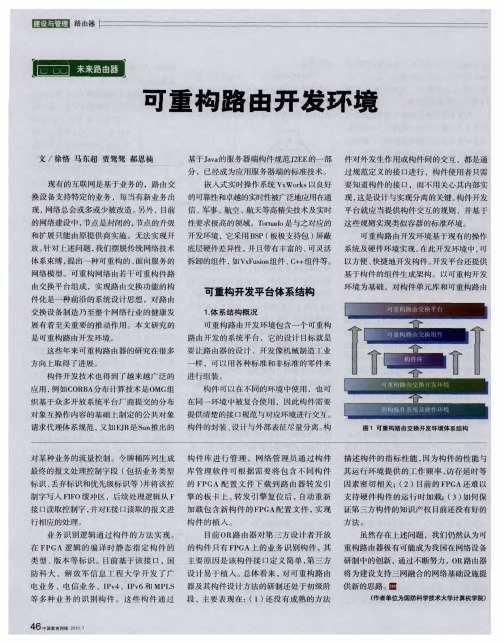 可重构路由开发环境